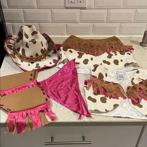 Cowgirl Costume Set with Pink and Brown Accents